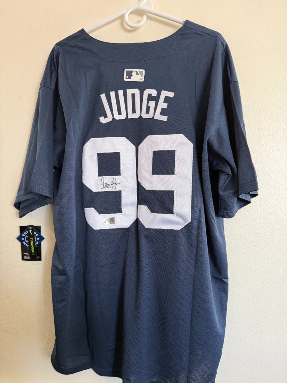 AARON JUDGE SIGNED NEW YORK YANKEES AUTOGRAPHED NIKE JERSEY W/COA - XXL - 28-02
